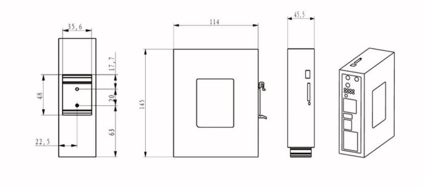 計訊物聯網網關尺寸說明